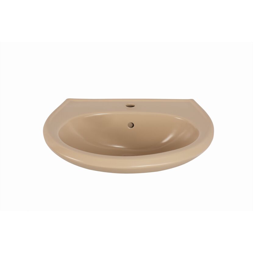 Waschbecken oval beige 60 x 21 x 51,5 cm