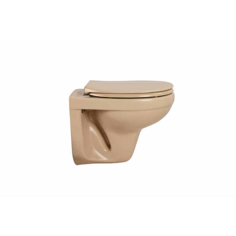 Wand-WC spülrandlos beige, ohne WC-Sitz
