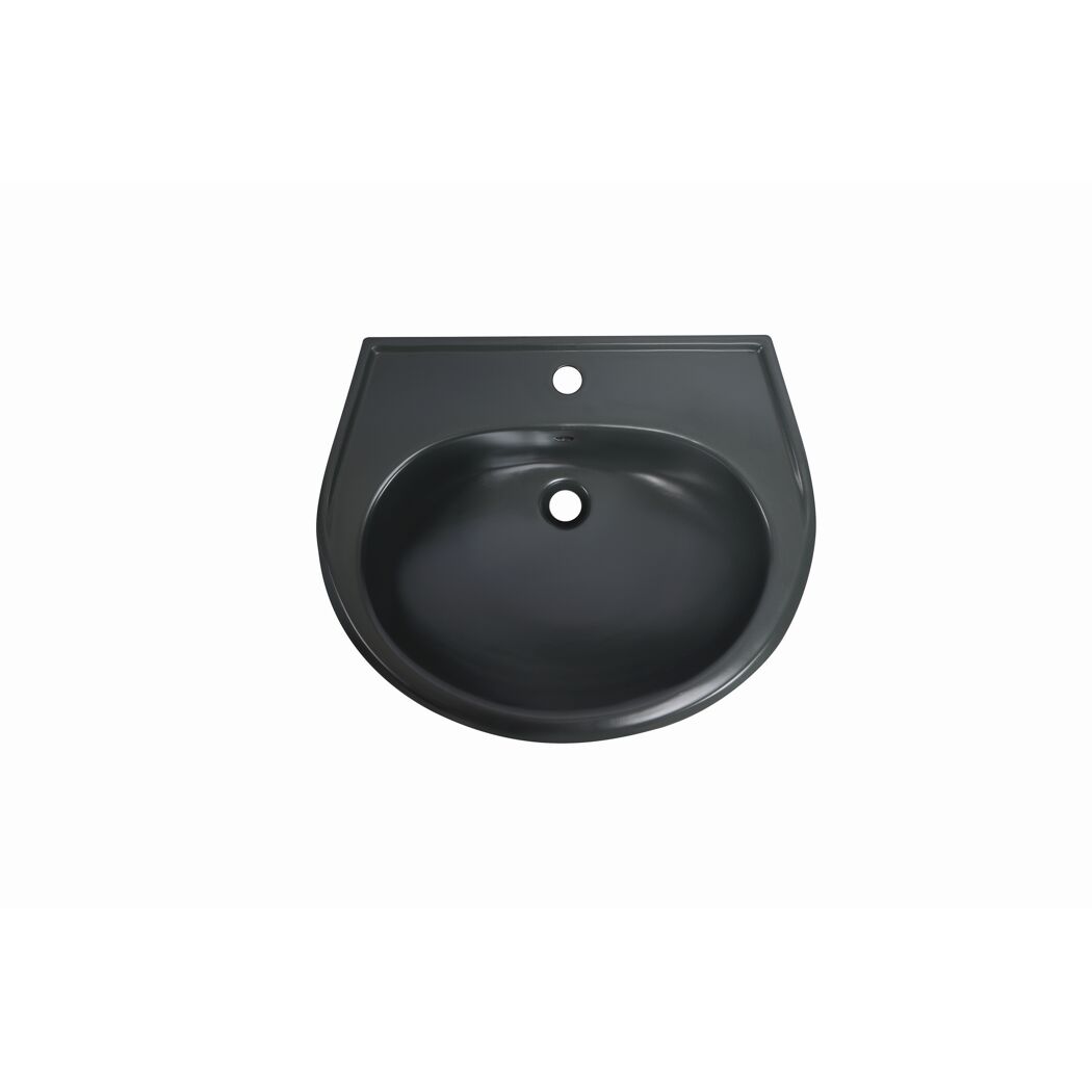Waschbecken halbrund anthrazit 60 x 21 x 51,5 cm