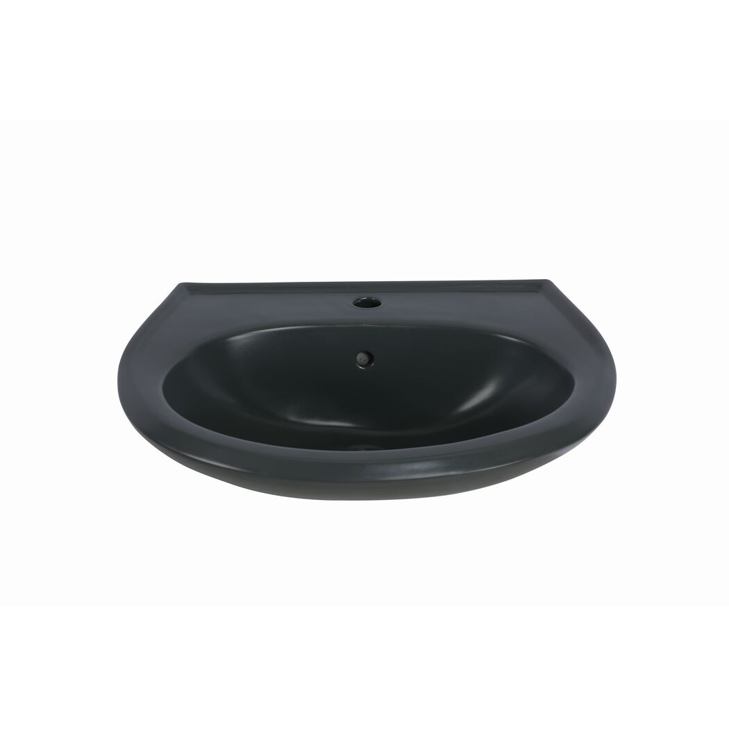 Waschbecken halbrund anthrazit 60 x 21 x 51,5 cm