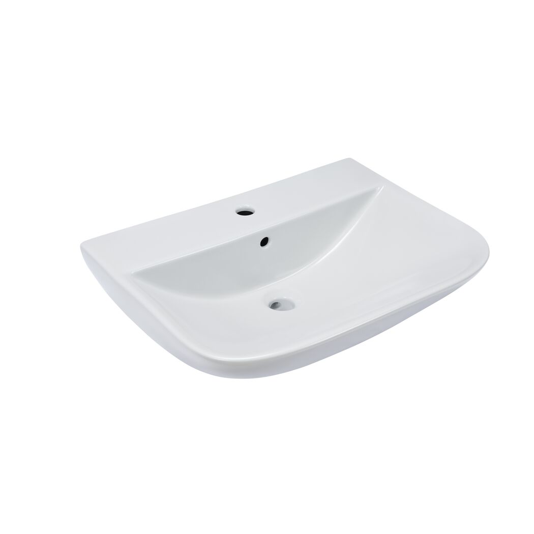 Waschbecken halbrund 'Rivo' weiß 60 x 17 x 45 cm