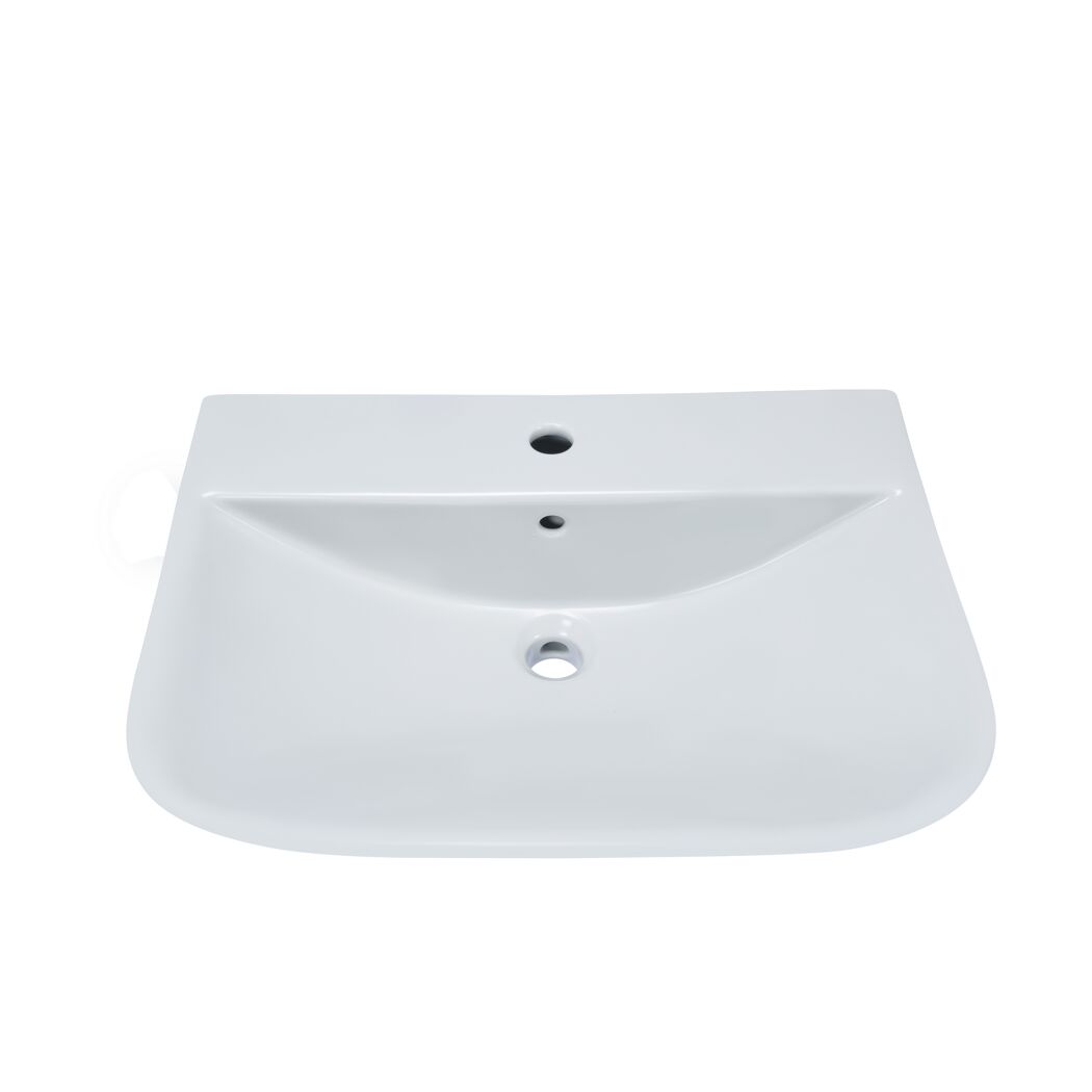 Waschbecken halbrund 'Rivo' weiß 60 x 17 x 45 cm