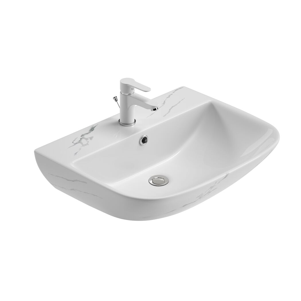 Waschbecken 'Rivo' weiß 60 x 17 x 45 cm