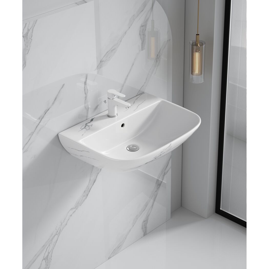 Waschbecken 'Rivo' weiß 60 x 17 x 45 cm