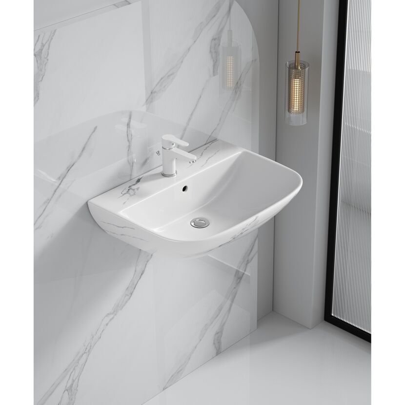 Waschbecken 'Rivo' weiß 60 x 17 x 45 cm