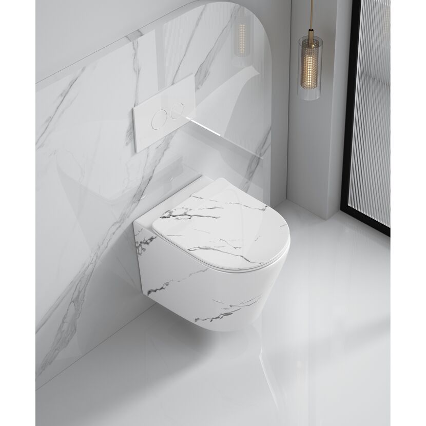 Wand-WC spülrandlos 'Nakia' inklusive WC-Sitz weiß