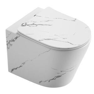 Wand-WC 'Nakia' inklusive WC-Sitz Marmor-Optik