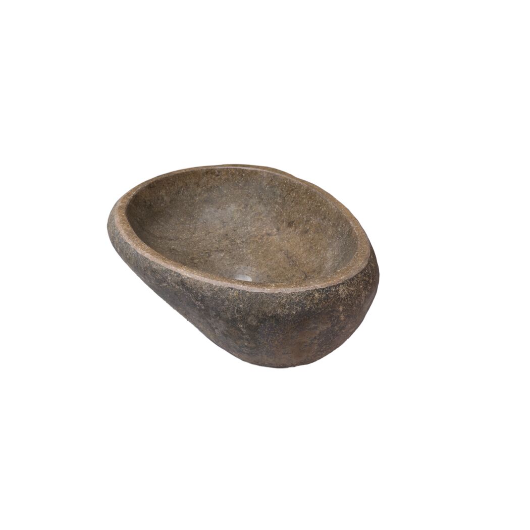Waschtisch 'Unikat' rund natursteinfarben 45 x 40 x 3,5 cm