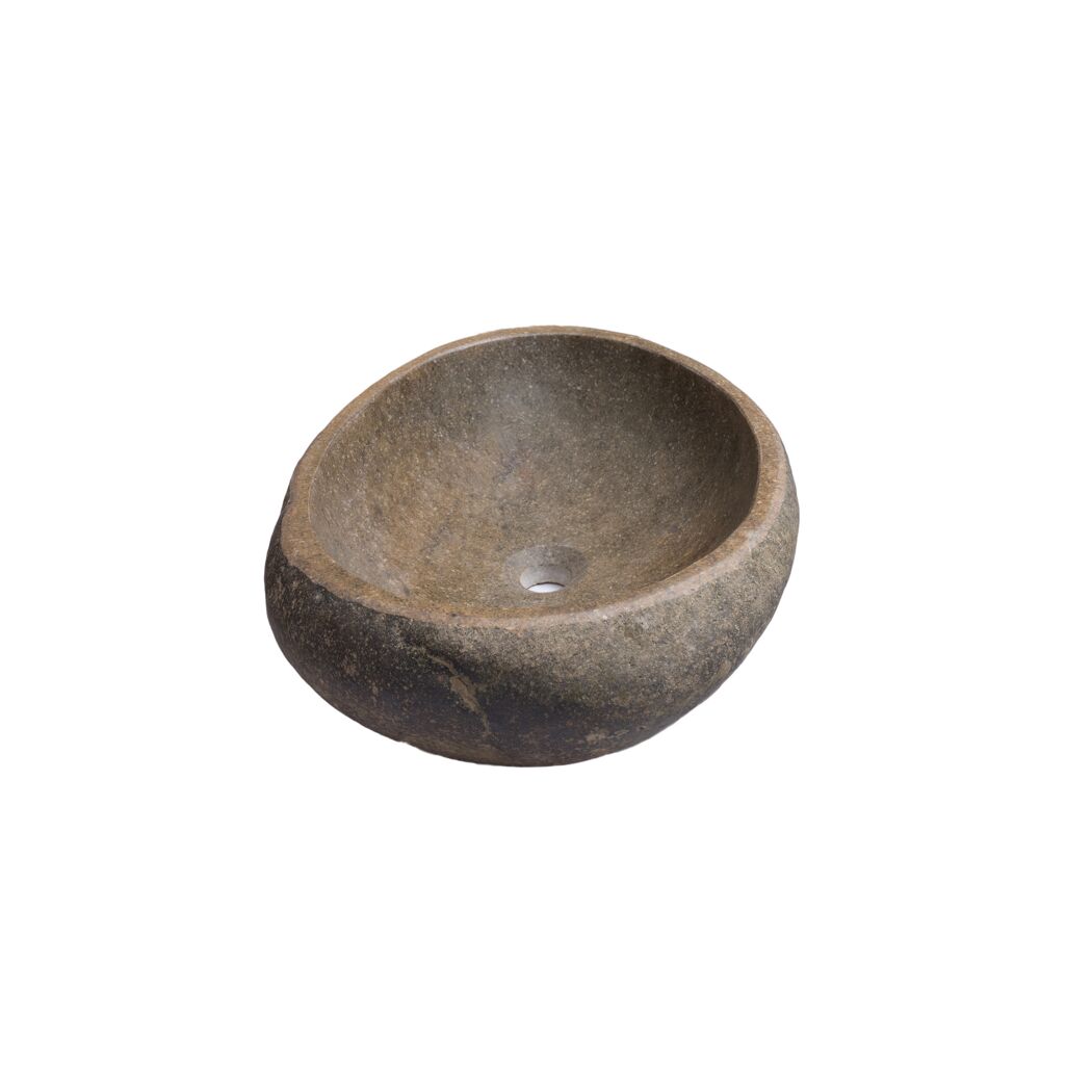 Waschtisch 'Unikat' rund natursteinfarben 45 x 40 x 3,5 cm