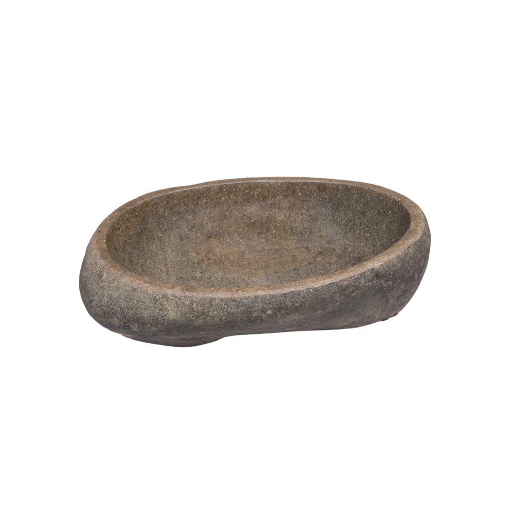 Waschtisch 'Unikat' rund natursteinfarben 45 x 40 x 3,5 cm