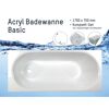 Badewanne Stahl weiß 170 x 75 x 41 cm