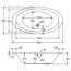 Verkleinertes Bild von Ovalwanne "Gomera" 180 x 96 cm weiß