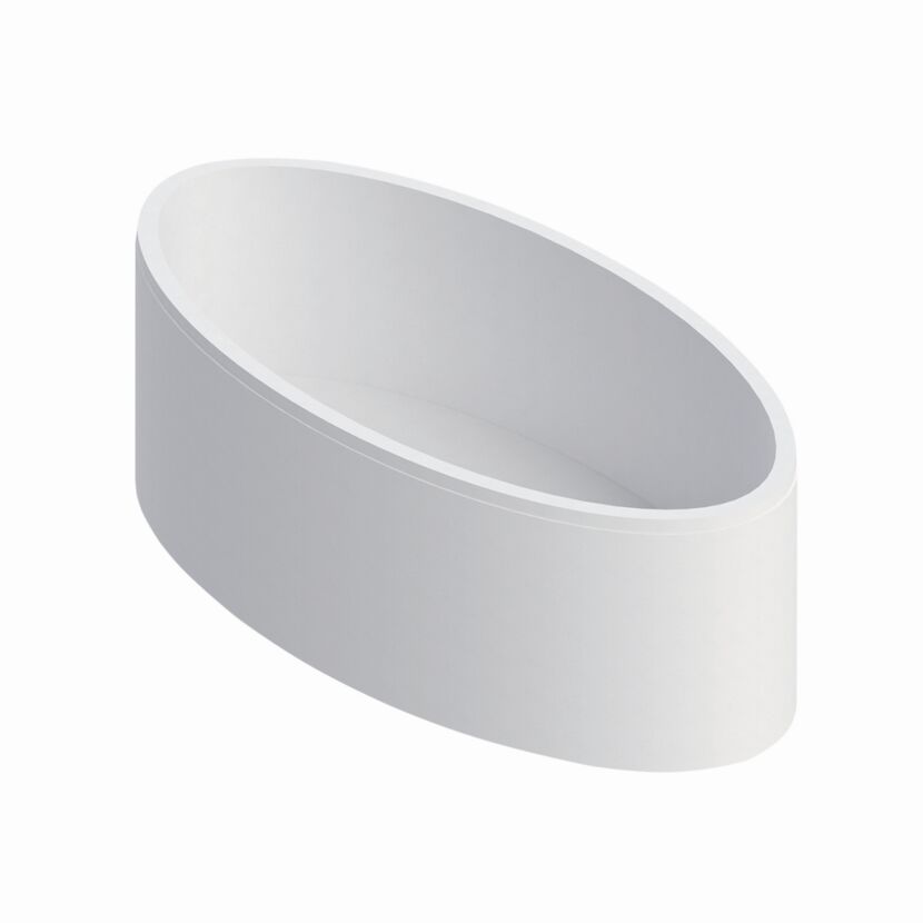 Weiße, ovale Badewanne