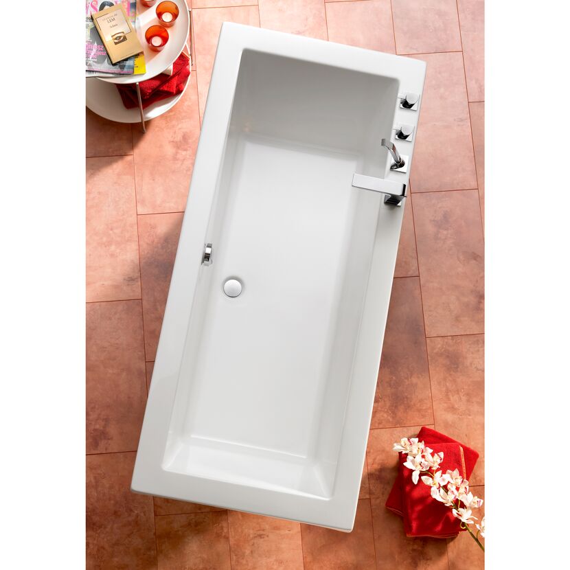 Weiße Badewanne Cubic 170 x 75 cm