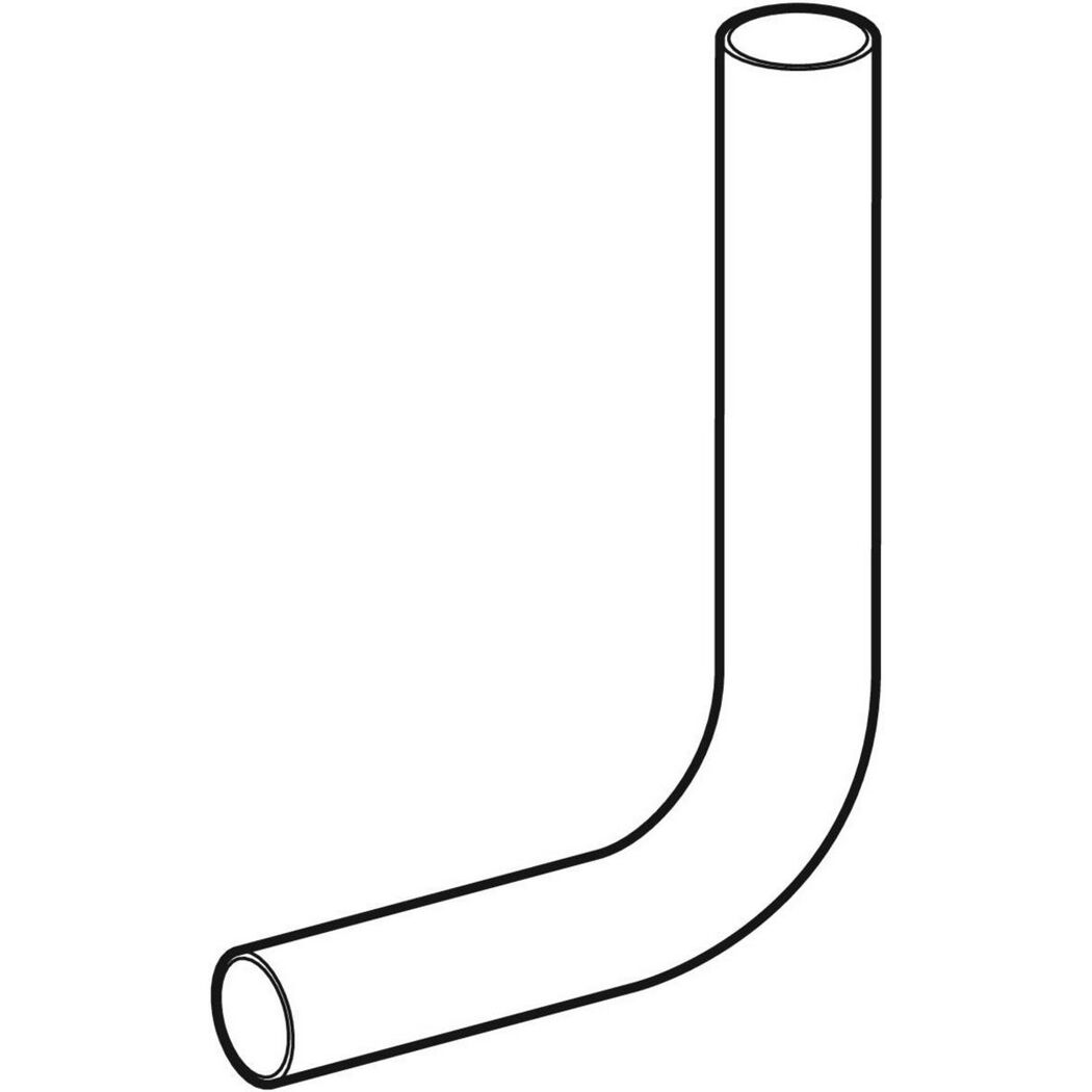 Spülbogen weiß 90° 28 x 21 cm, links gekröpft