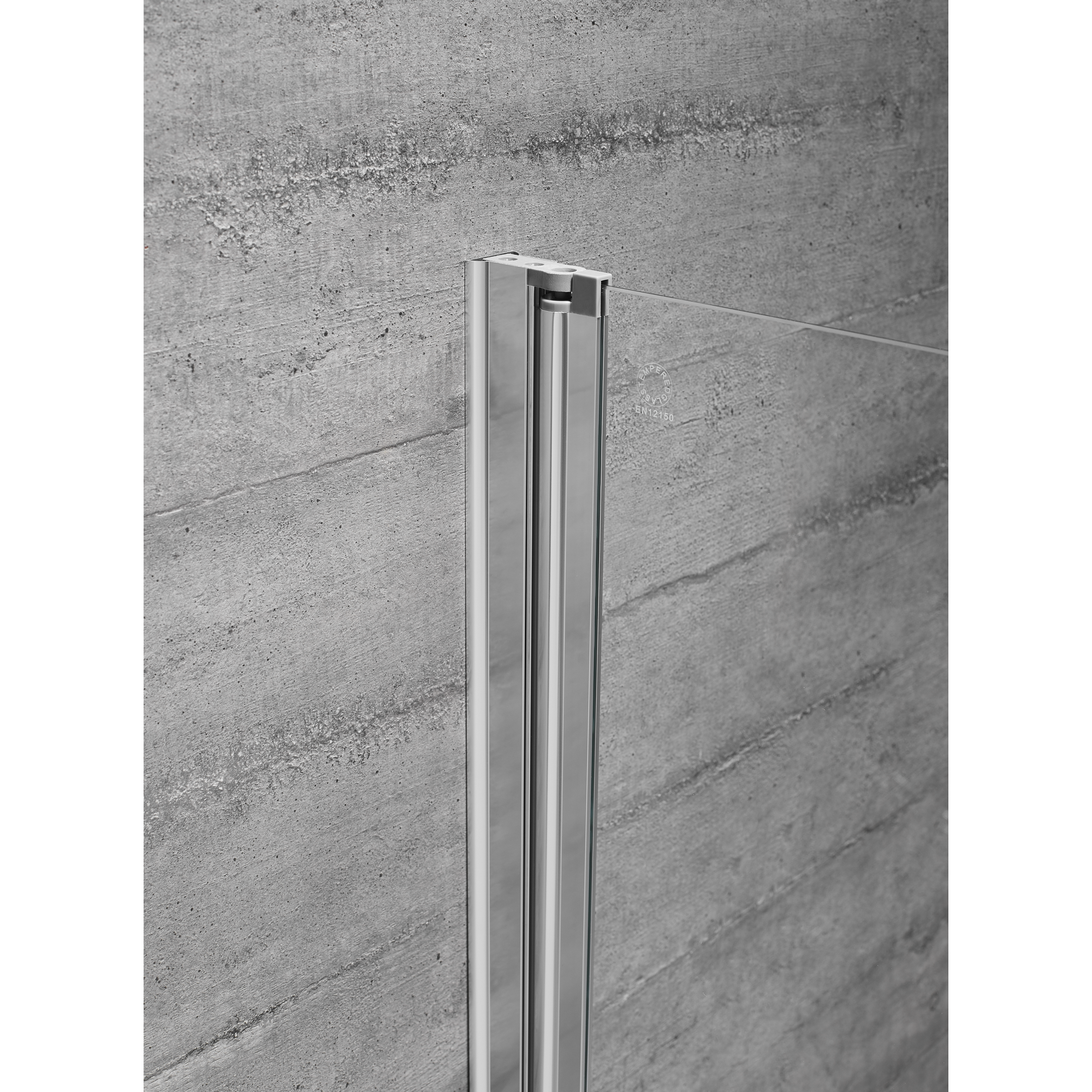 Badewannenfaltwand teilgerahmt, aluminiumfarben, 75 x 140 cm, 1-teilig + product picture
