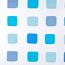 Blaues Duschrollo mit Muster