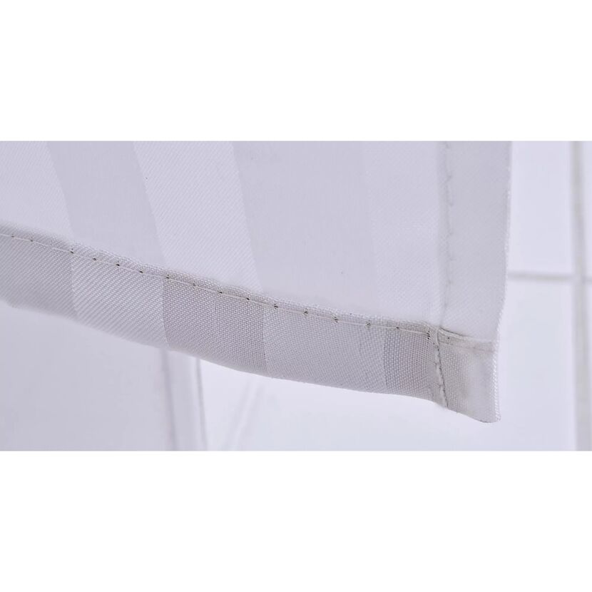 Duschvorhang Textil weiß 180 x 200 cm, Beschwerungsband