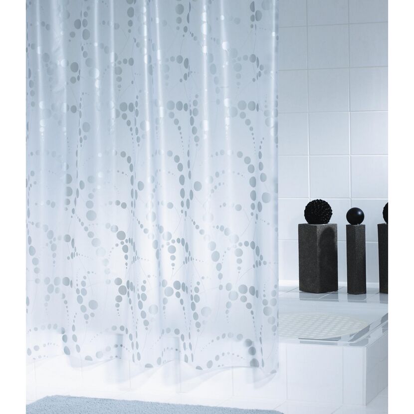 Duschvorhang 'Dots' silber 180 x 200 cm