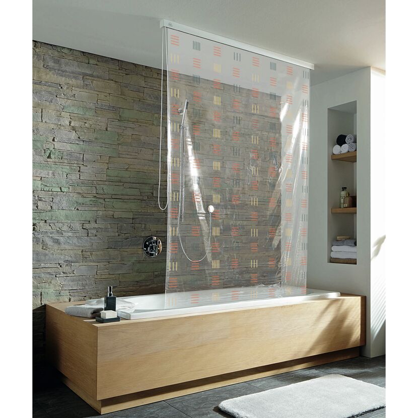 Badewanne mit Duschrollo Kupfer