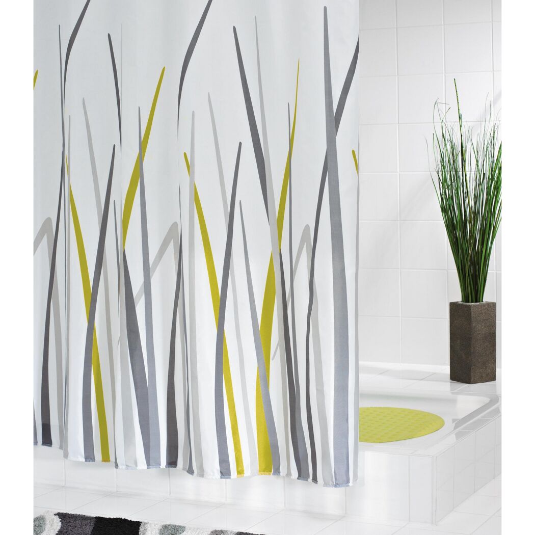 Duschvorhang 'Gräser' grün 180 x 200 cm