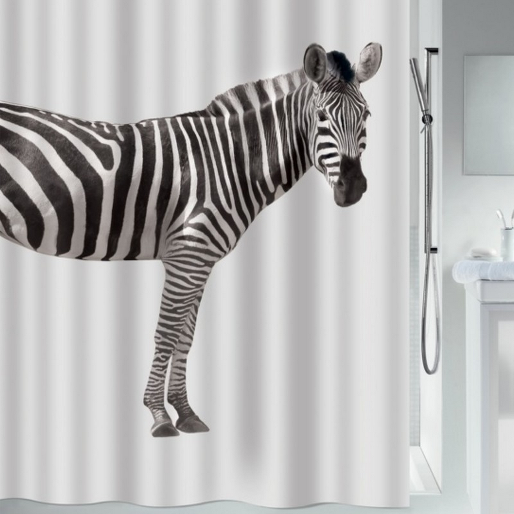 Duschvorhang Zebra Black 180 x 200 cm + product picture
