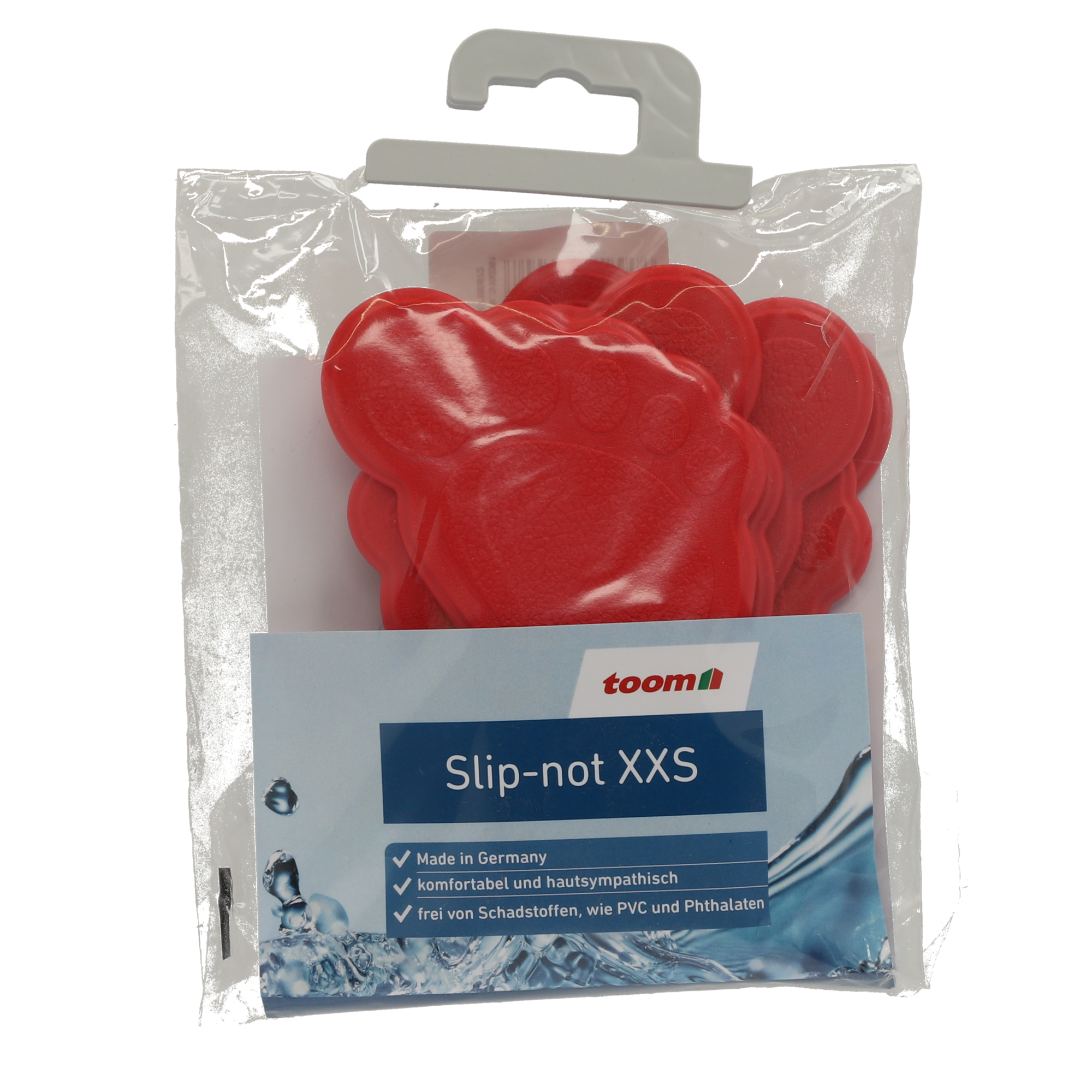 Mini Dusch- und Wanneneinlage Füße XXS 15  x 9 cm  rot 6 Stück