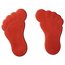 Verkleinertes Bild von Mini Dusch- und Wanneneinlage Füße XXS 15  x 9 cm  rot 6 Stück