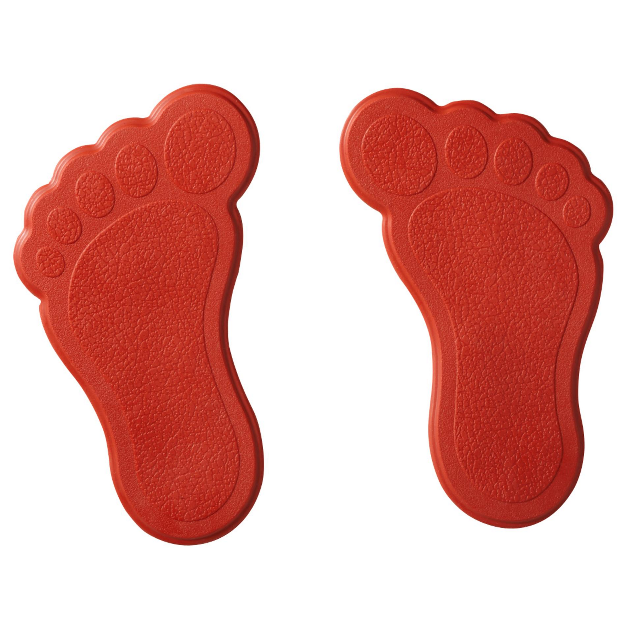 Mini Dusch- und Wanneneinlage Füße XXS 15  x 9 cm  rot 6 Stück
