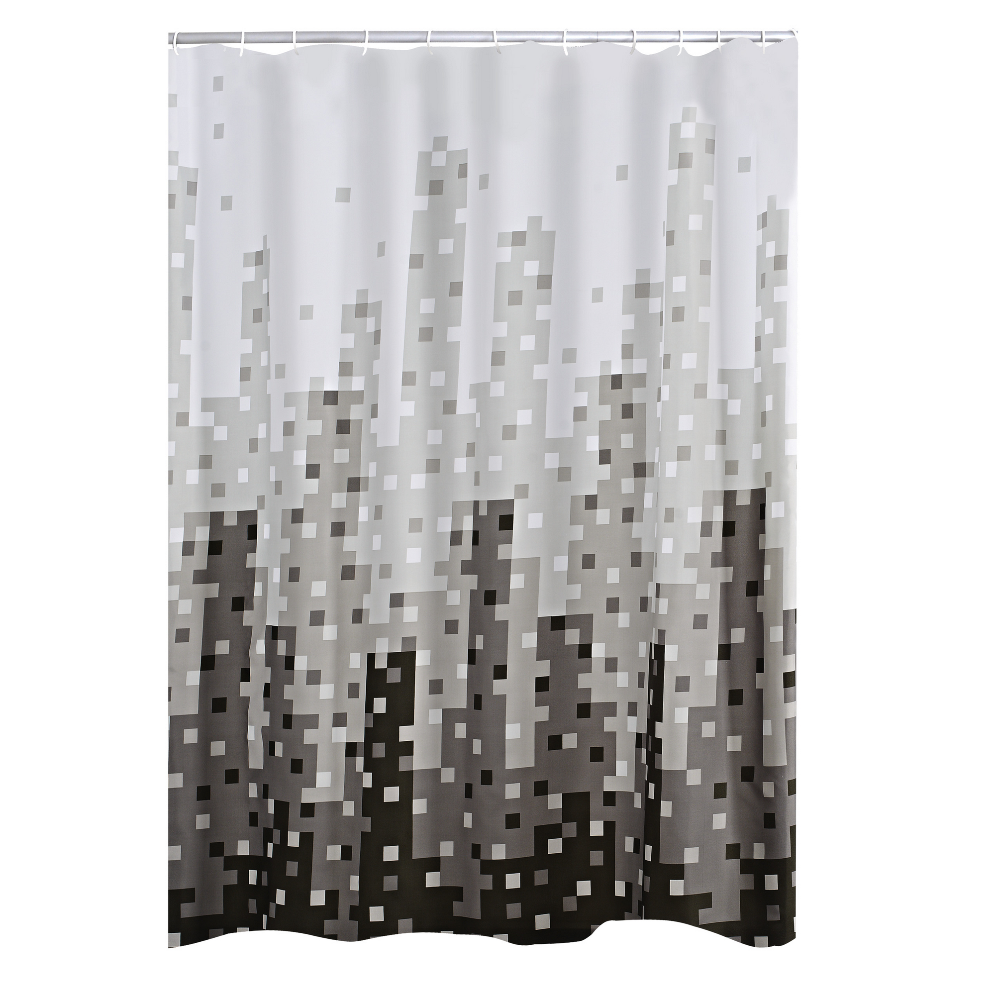 Duschvorhang 'Skyline' Textil schwarz 180 x 200 cm + product picture