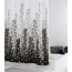 Duschvorhang 'Skyline' Textil schwarz 180 x 200 cm