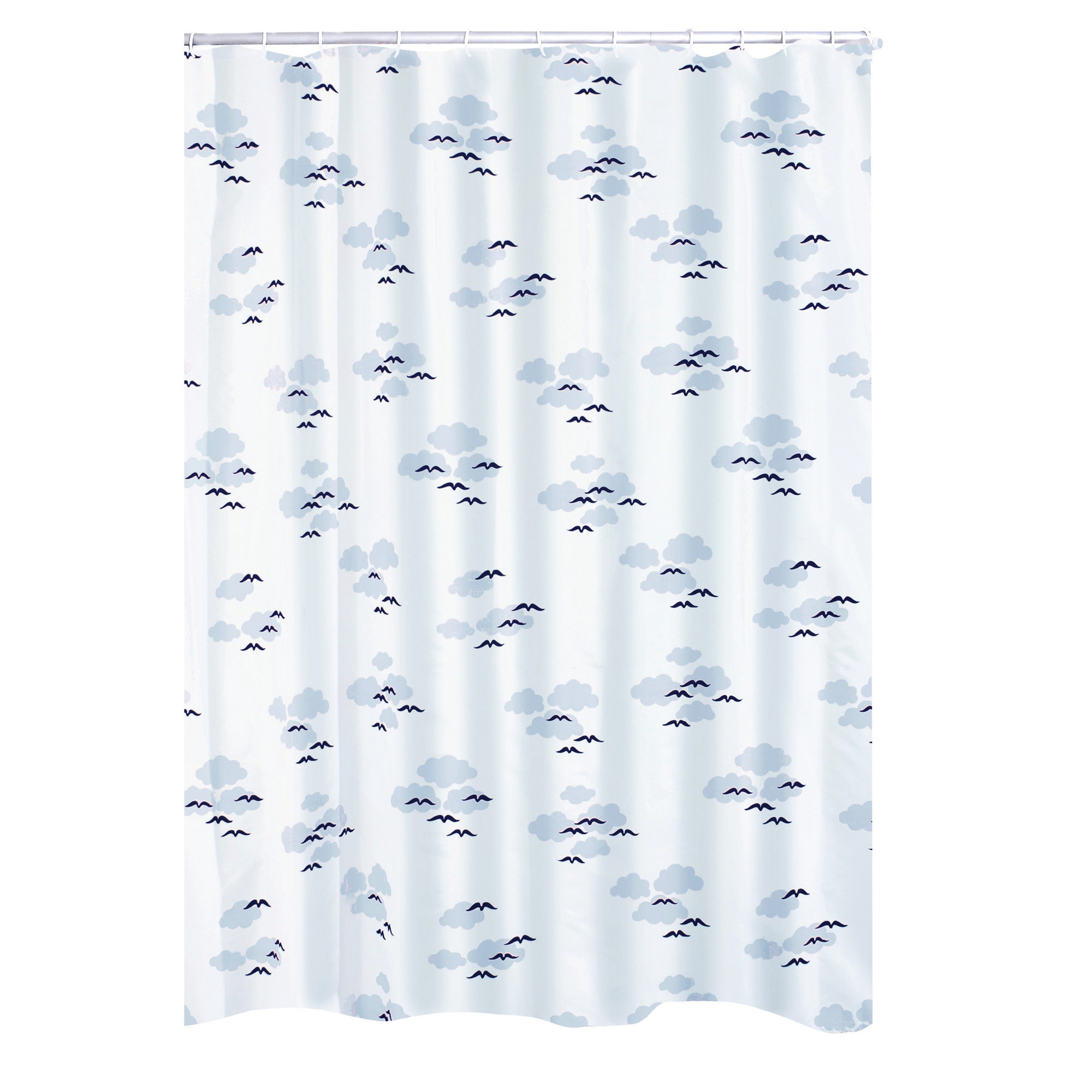 Duschvorhang 'Helgoland' Textil blau 240 x 180 cm + product picture