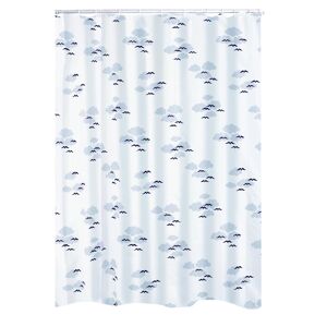 Duschvorhang 'Helgoland' Textil blau 240 x 180 cm