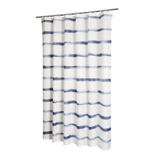 Duschvorhang 'Windsee' Textil weiss-blau 180 x 200 cm