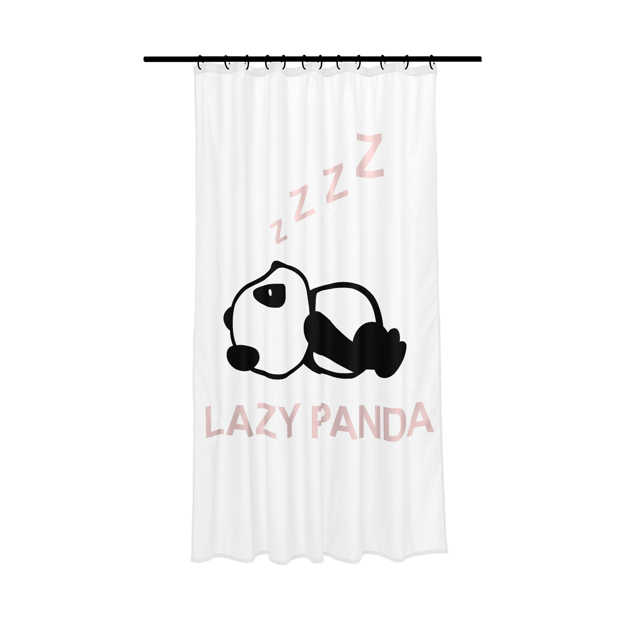Duschvorhang 'Panda' Polyester schwarz-weiß 180 x 200 cm + product picture