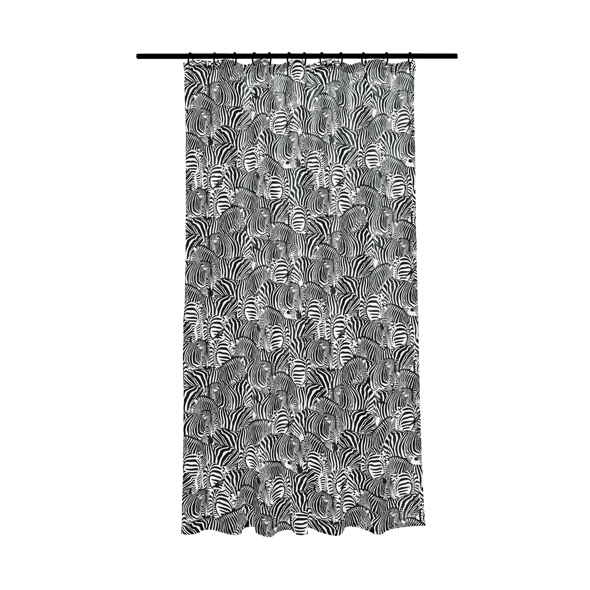 Duschvorhang 'Zebra' Polyester schwarz-weiß 180 x 200 cm + product picture