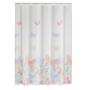 Duschvorhang 'Papillon' Folie semitransparent-multicolor 180 x 200 cm