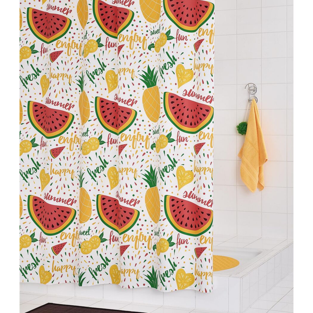 Duschvorhang 'Fruits' bunt 180 x 200 cm