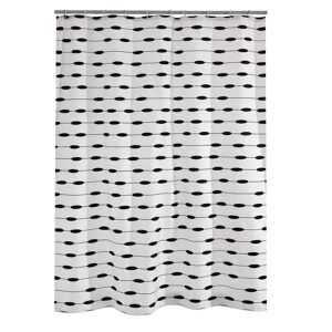 Duschvorhang 'Lace' Textil schwarz 180 x 200 cm