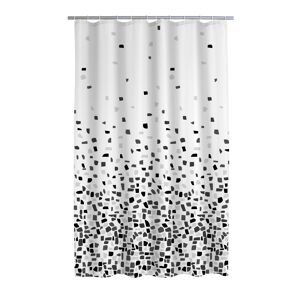 Duschvorhang 'Zelda' Textil schwarz 180 x 200 cm