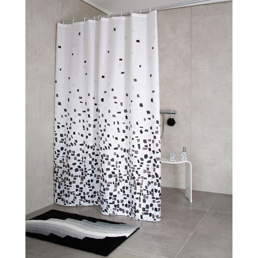 Duschvorhang 'Puzzle' schwarz 180 x 200 cm