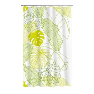 Duschvorhang 'Tropical' Textil grün 180 x 200 cm