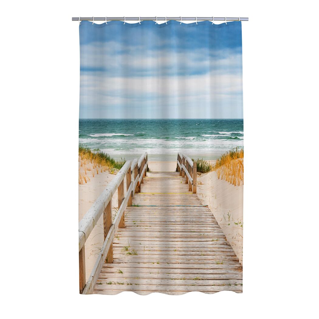Duschvorhang 'Nordsee' Textil bunt 180 x 200 cm