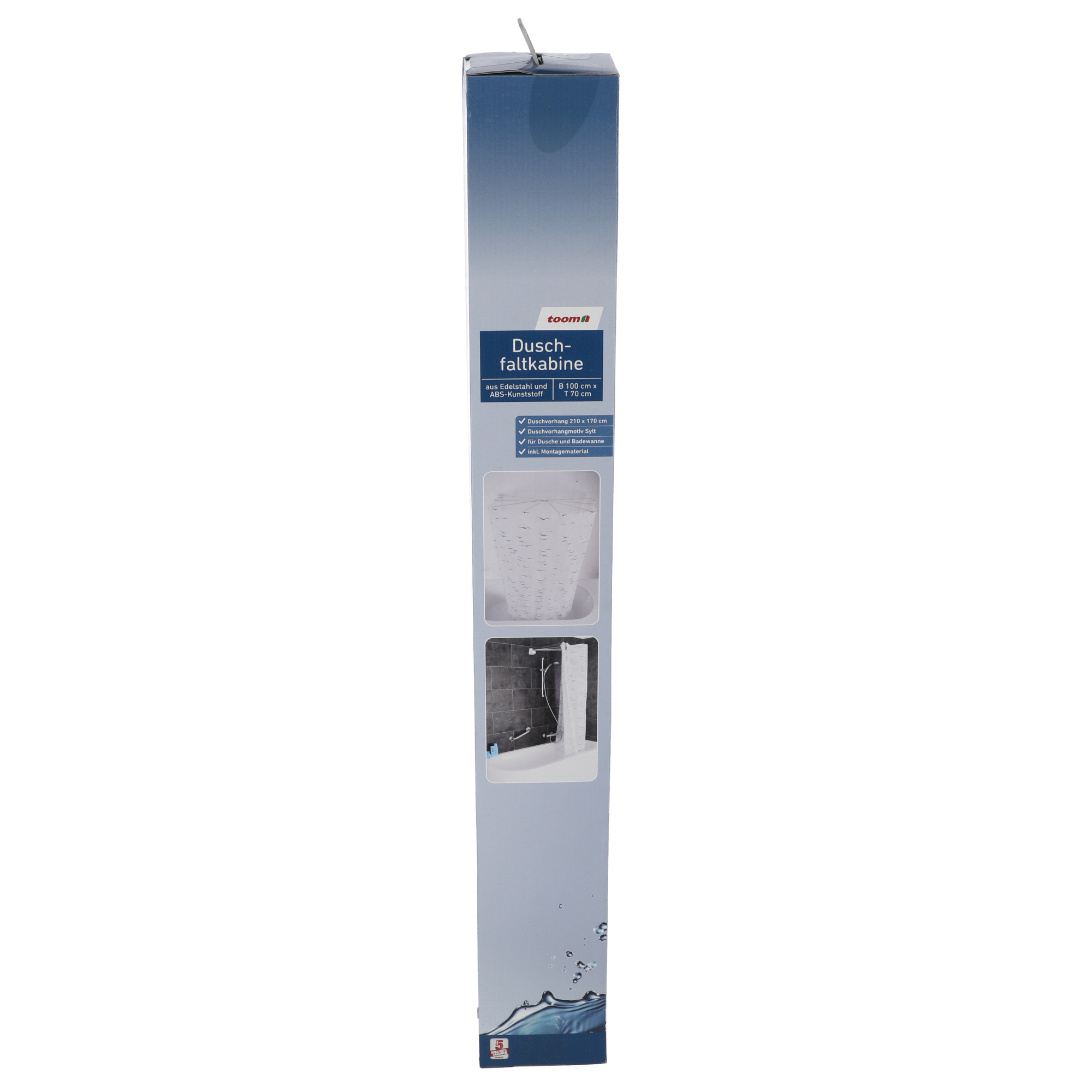 Duschrollo 'Clear' Vinyl transparent 128 x 240 cm, ohne Leerkassette
