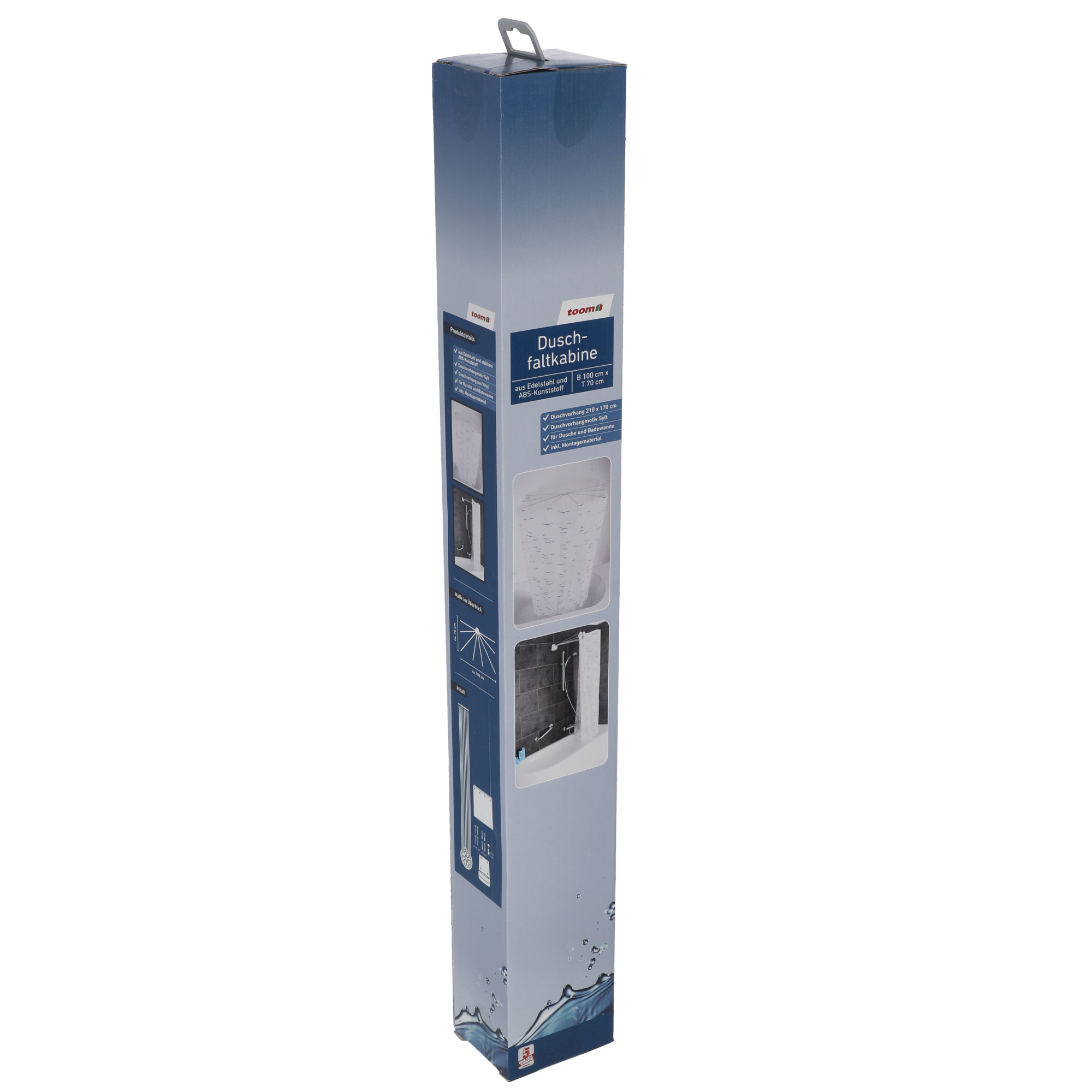 Duschrollo 'Clear' Vinyl transparent 128 x 240 cm, ohne Leerkassette