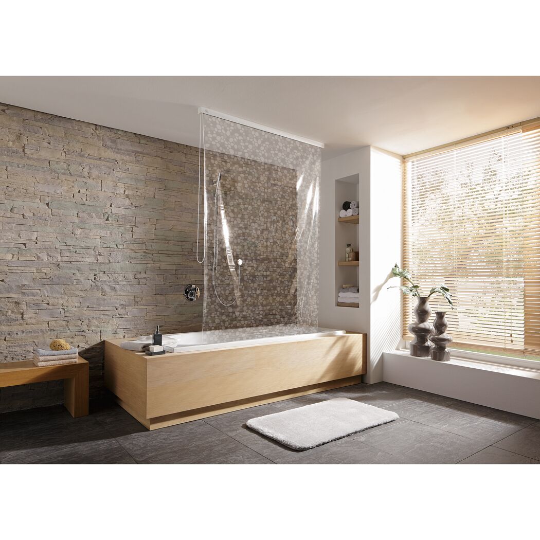 Duschrollo Clear über Badewanne