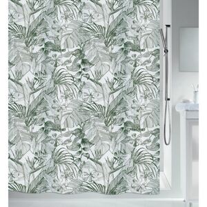 Duschvorhang 'Tropic' Textil grün/weiß 180 x 200 cm