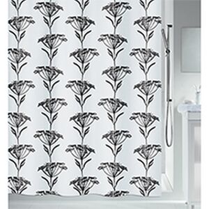 Duschvorhang 'Naturdesign' Textil schwarz/weiß 180 x 200 cm