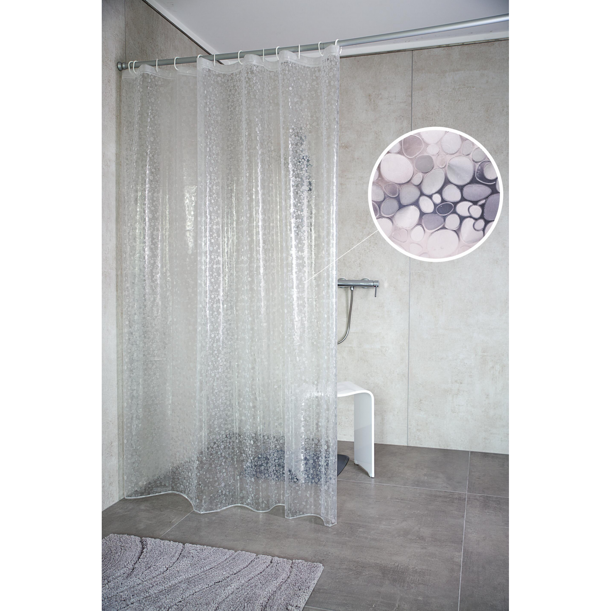 Duschvorhang 'Stone' transparent 180 x 200 cm + product picture