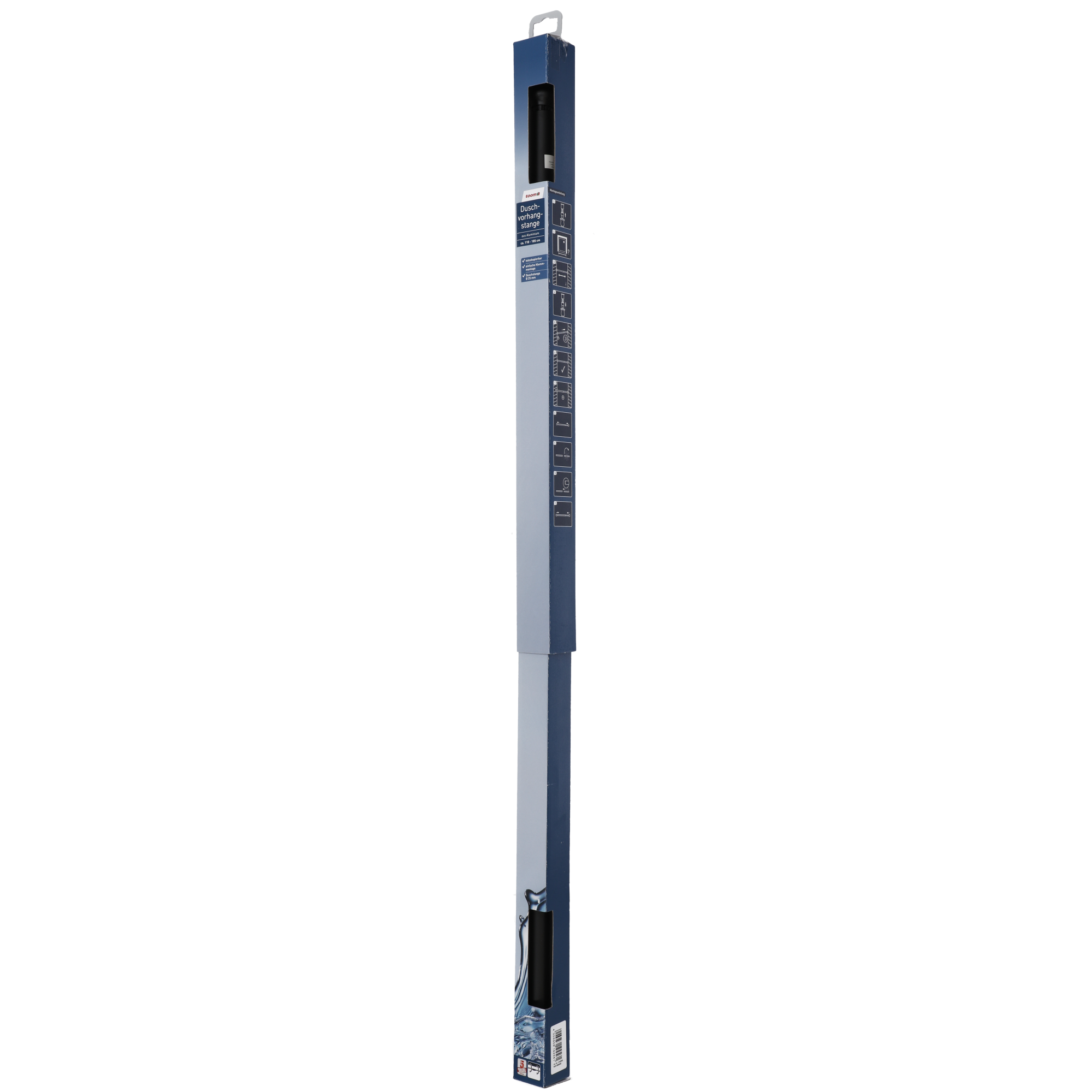 Federstange 'Wien' schwarz Ø 25 mm, 110-185 cm